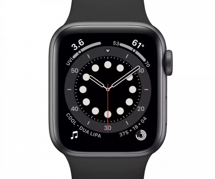 Apple Watch Series 6 40mm Space Gray Aluminum Case with Black Sport Band (MG133)